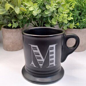 Anthropologie Black Matte Monogram Mug “M” | Stoneware Coffee Mug | 14 oz
